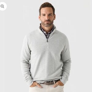 Faherty Men's legend sweater quarter zip Light Gray Zip-Up Sweater sweatshirt